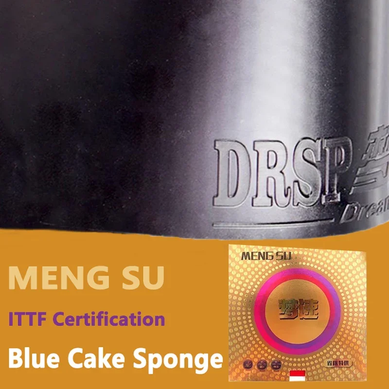 Mengsu Table Tennis Rubber Reverse Cover Blue Sponge Half Sticky Half Astringent Ping Pong Cake Sponge Special for Backhand