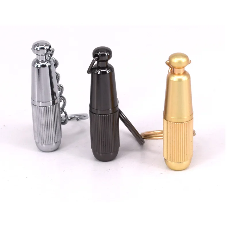 New 1pcs  Gadgets Portable Pocket Metal Cigar Punch Cutter Blade Key Ring Bullet Style Draw Hole Cut for Cuba Cigars