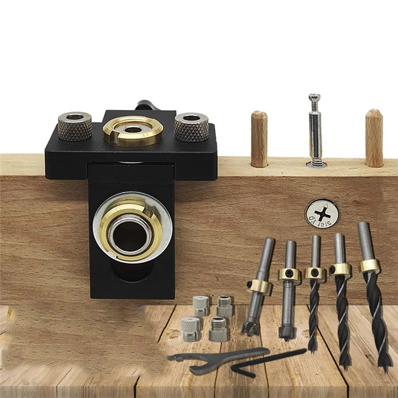AB11-Locator perforateur outils bois chevilles gabarits roue excentrique réglable travail du bois panneau en bois épissage