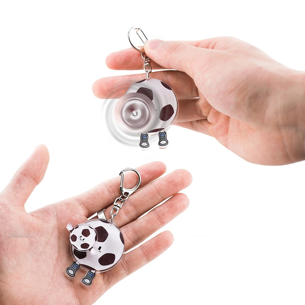 6 個ランダムカラフルなミニフィジェットフィンガースピナー回転キーホルダースポーツスタイル指先スピナーストレスリリーフ感覚おもちゃ