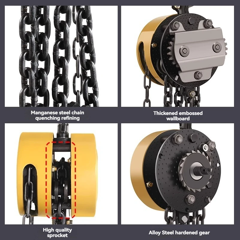 Hand Lifting Crane Pulled Hoist, 2-ton, 1-ton Circular Hoist, Lifting Chain, Reverse Chain Hoist