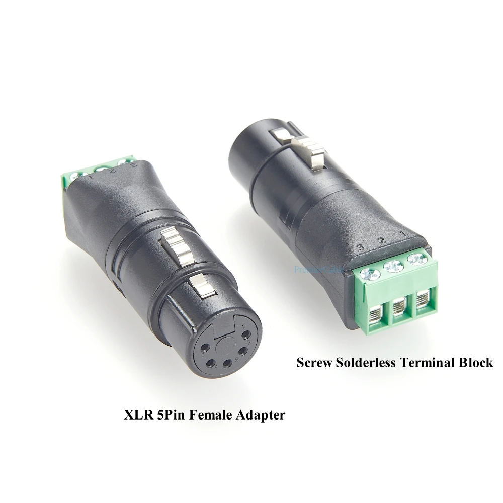 XLR 5Pin أنثى إلى المسمار محطة كتلة محول XLR لحام محطة مجلس محول ل DMX ضوء المرحلة الصوت
