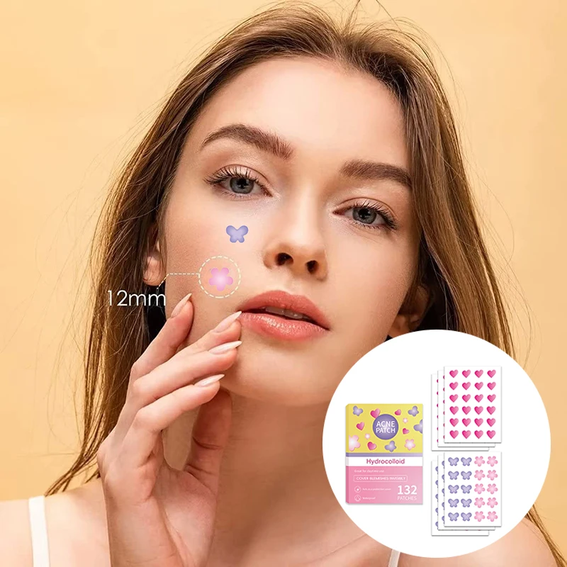 132Pcs Colorful Invisible Pimple Removal Anti-Acne Patches Spots Marks Concealer Beauty Makeup Tool Repair Sticker