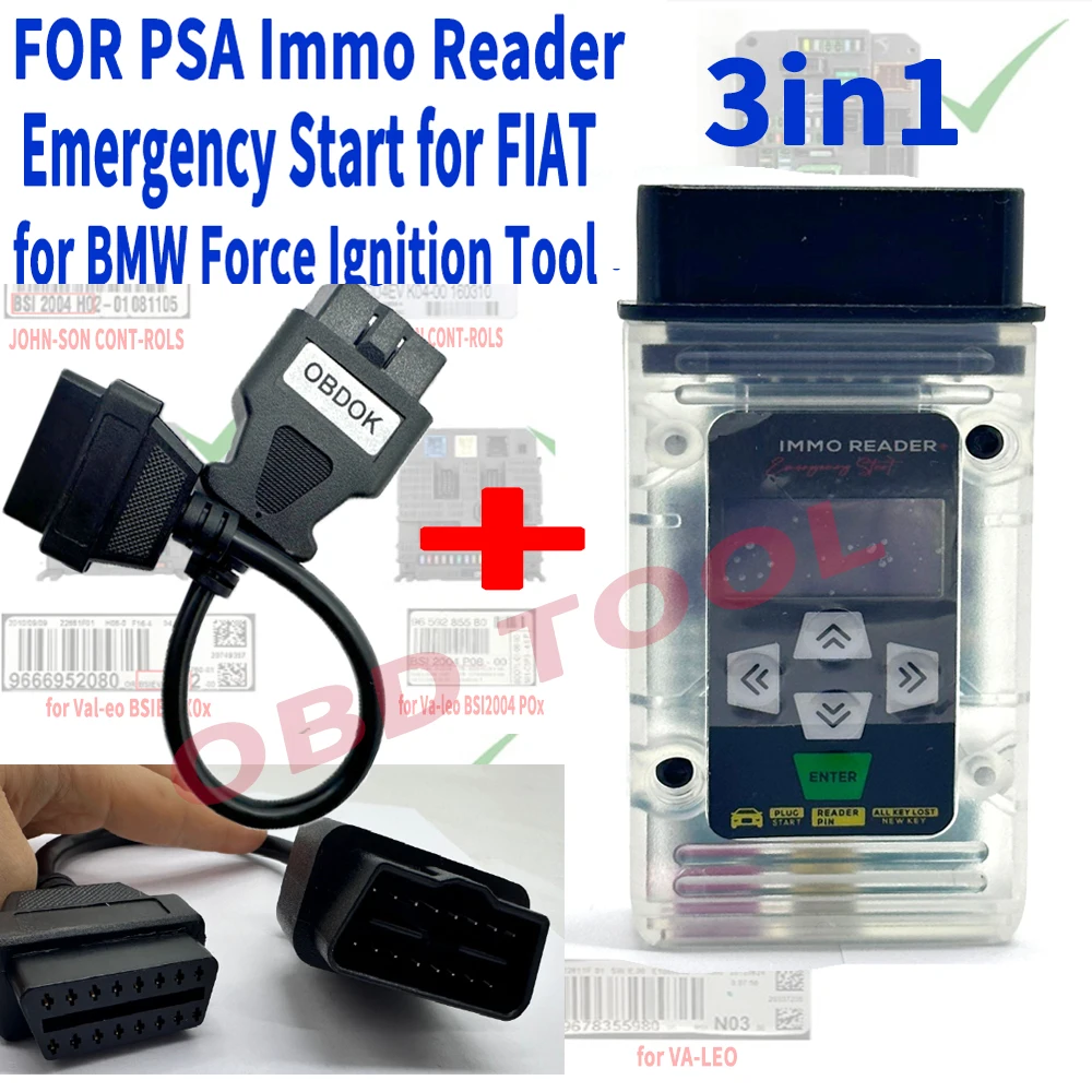 

Emergency Start for FIAT FOR PSA Immo Reader 3in1 FOR PSA for BMW Plug and Play Update Version 1.1 for BMW Force Ignition Tool