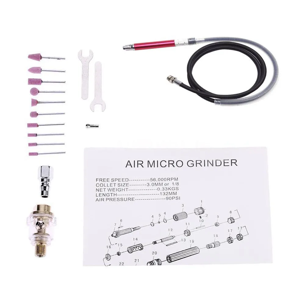 Air Micro Die Grinder Pencil Professional 65,000 RPM High Speed Cutting Wood Jewelry Polishing Grinding Engraving Pneumatic Tool