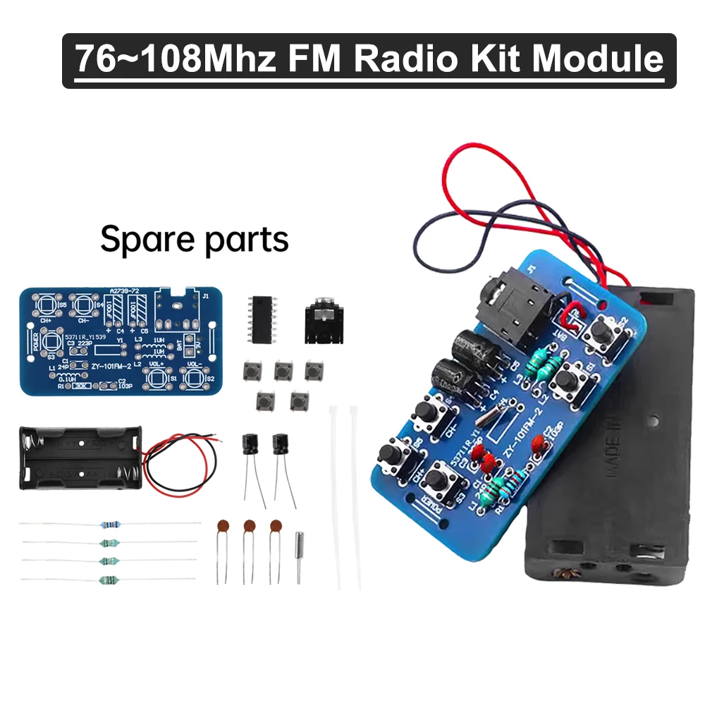 76~108Mhz FM Radio Kit RDA5807 Radio Module Electronic Production Training DIY Electronic Kits Wireless Stereo FM Radio Receiver