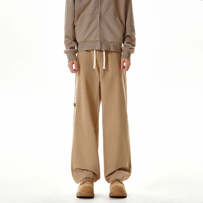 النمط الياباني رجل السراويل بلون واسعة الساق سراويل تقليدية الرجال المتضخم سحب بنطلون فضفاض مستقيم الساق ربيع الخريف بانت #2
