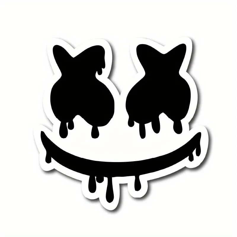 

1 шт. черная наклейка с капающим глазом и улыбкой-самоклеящийся водонепроницаемый декор для автомобиля, ноутбука (просто нанесение)