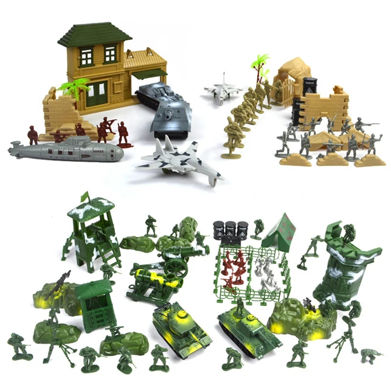 300 Pcs/Set Simulation Static War Soldiers,DIY Scene Mini Soldier Figures Sand Table Game Gift Toys For Children