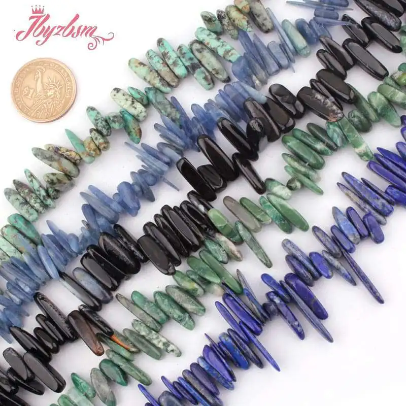 10-13x15-18mm Natural Larimar Sodalite Kyanite Lapis Stick Stone Beads For Necklace Bracelet Jewelry Making 15\