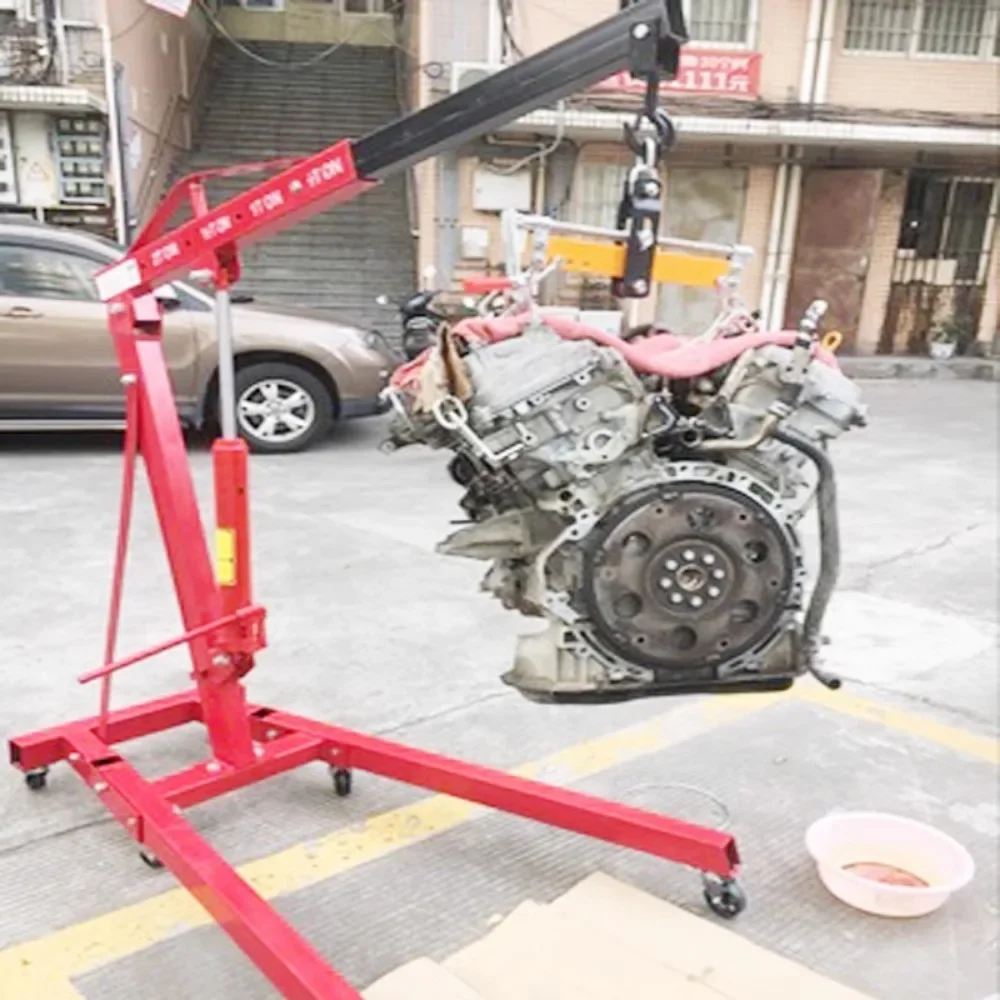 Folding small crane hydraulic car engine hanger engine lifting mobile crane