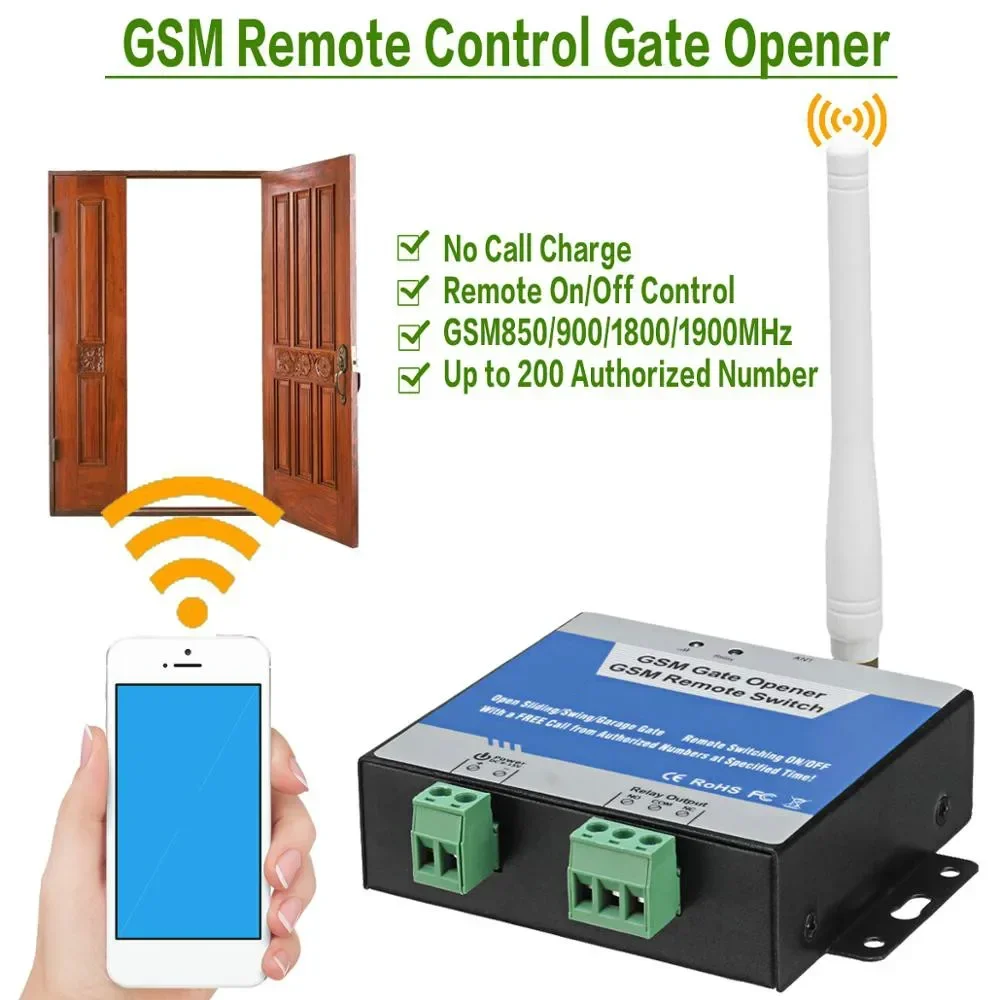 ANPWOO-abridor de puerta GSM 2G 3G, interruptor de relé, Control remoto de llamadas, Control de vibración de teléfono, abridor de puerta para sistemas de estacionamiento