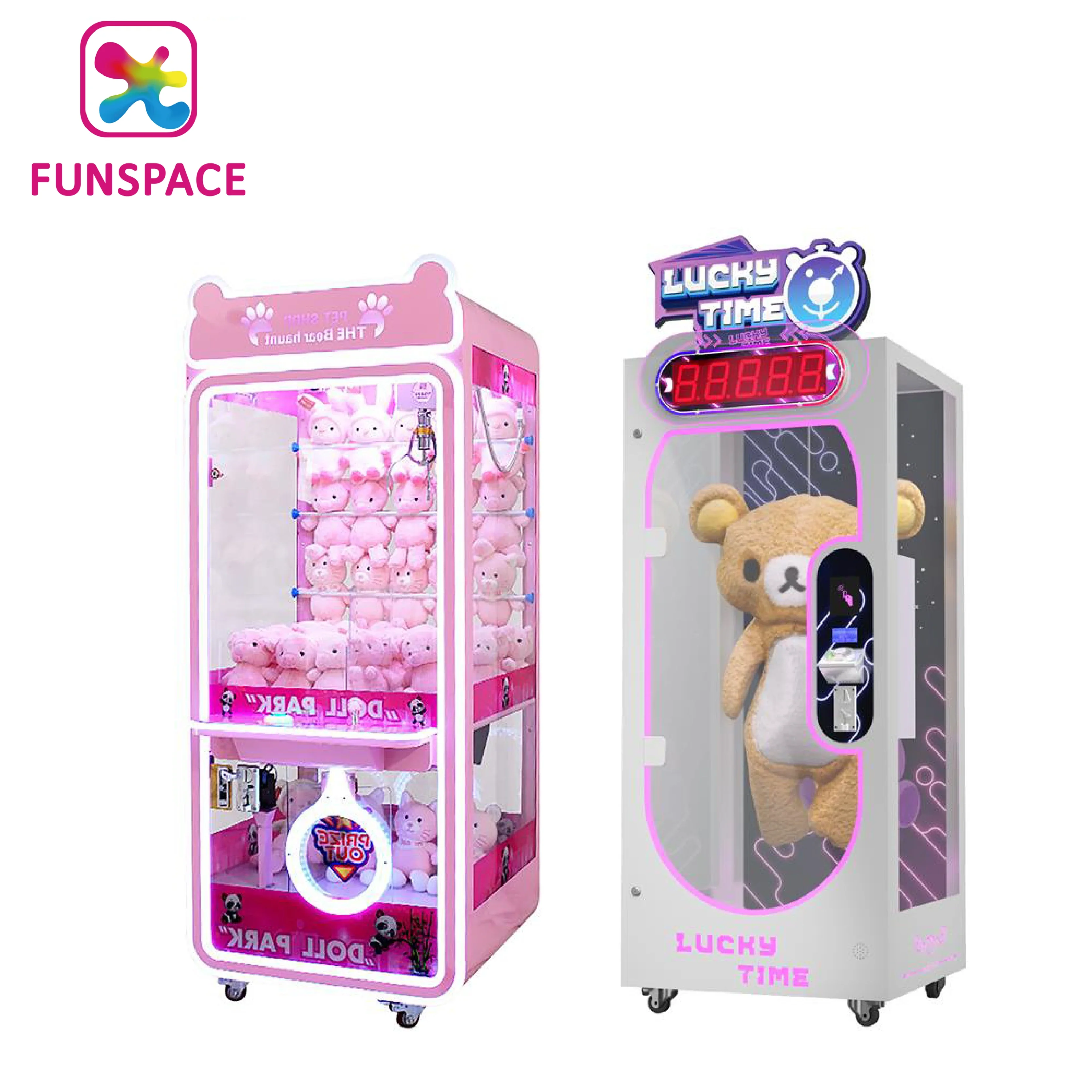 Funspace Doll Park Máquina de garra Arcade que funciona con monedas, juego de casa de juguete, máquina de grúa con aceptador de facturas a la venta