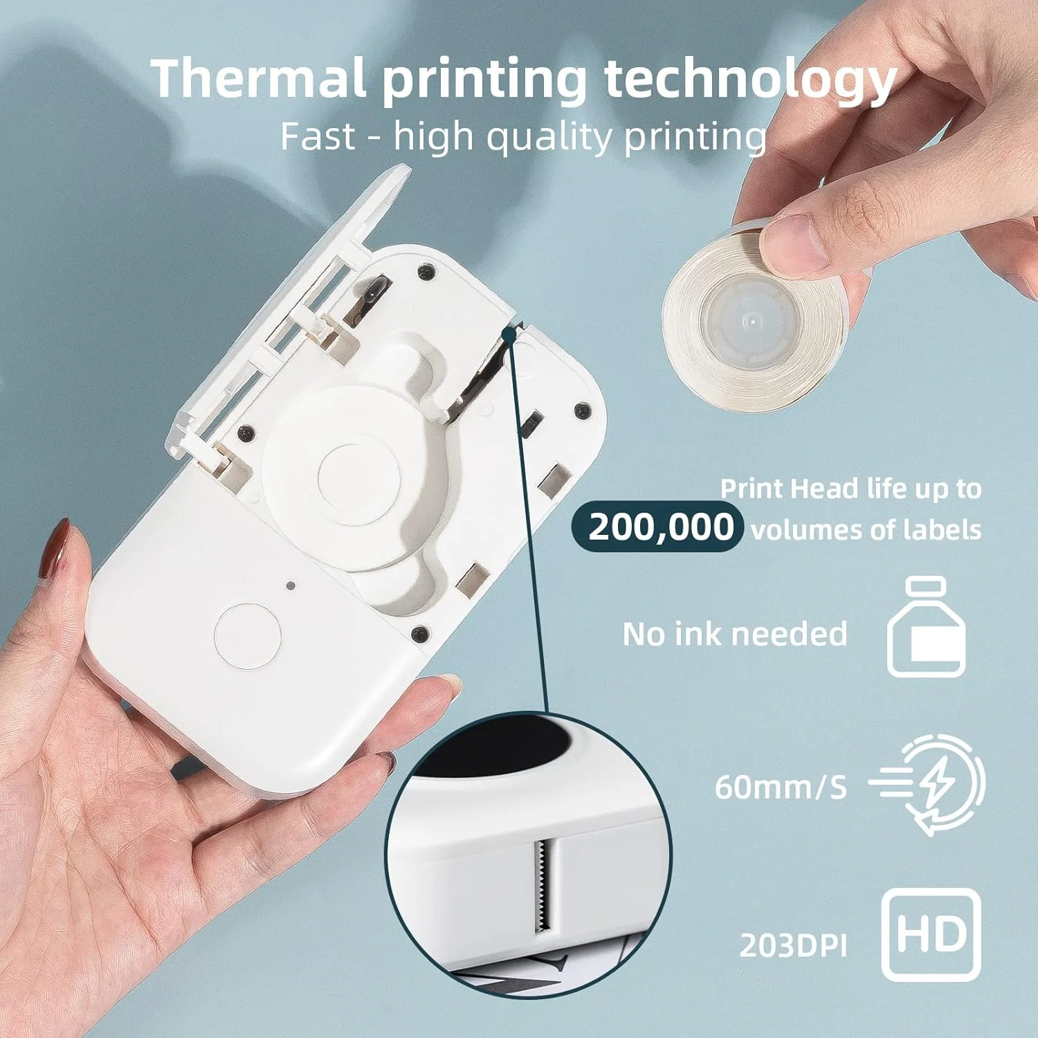 D30 Label Maker Machine with Tape - Bluetooth thermal Portable  Label Printer Labeler Sticker Maker Compatible with  D30 iOS&And