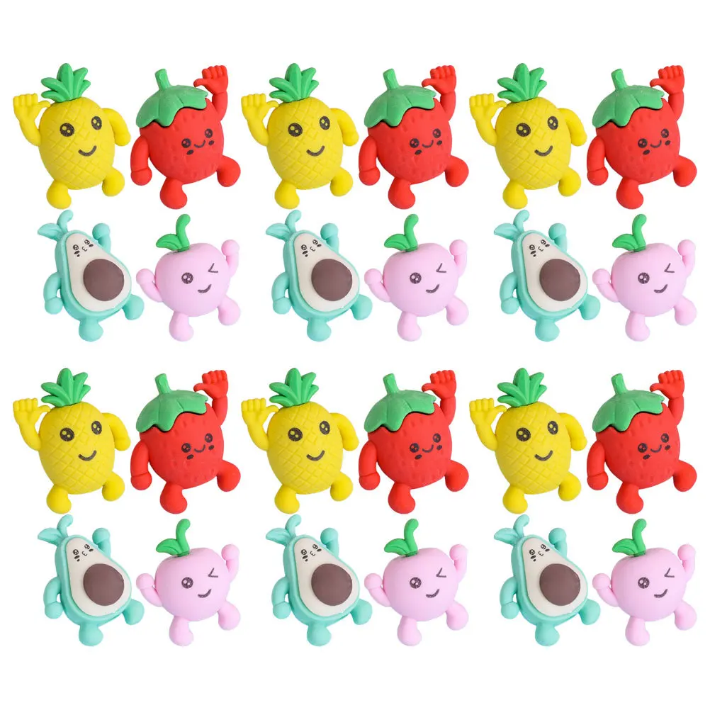 36 قطعة من محايات الفواكه الرائعة للأطفال، محايات كرتونية صغيرة صغيرة، جوائز الطلاب السائبة، لوازم مكتبية مطاطية