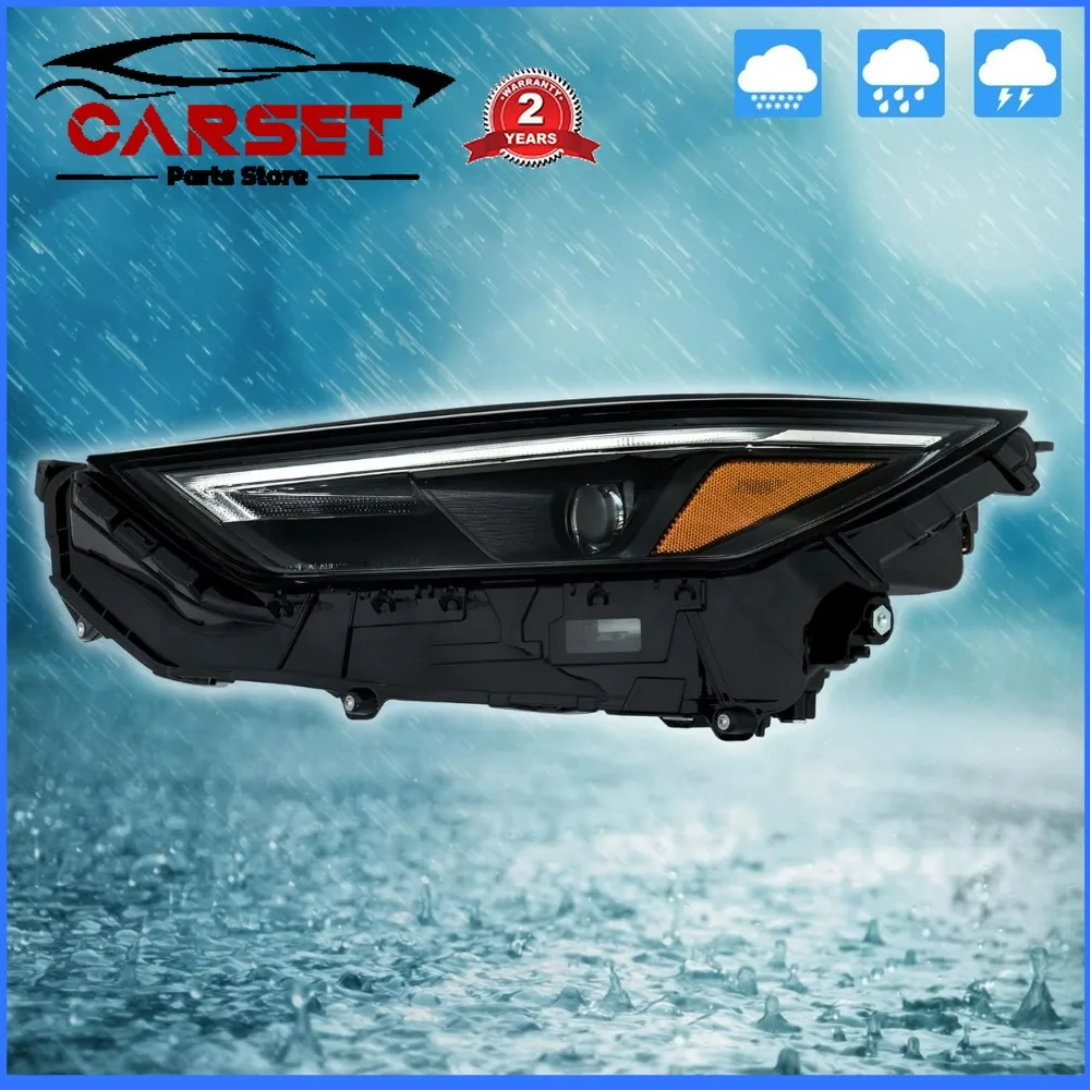 1 قطعة مجموعة المصابيح الأمامية LED مع DRL لتويوتا جراند هايلاندر 2024 2025 مجموعة المصابيح الأمامية الإسكان الأسود