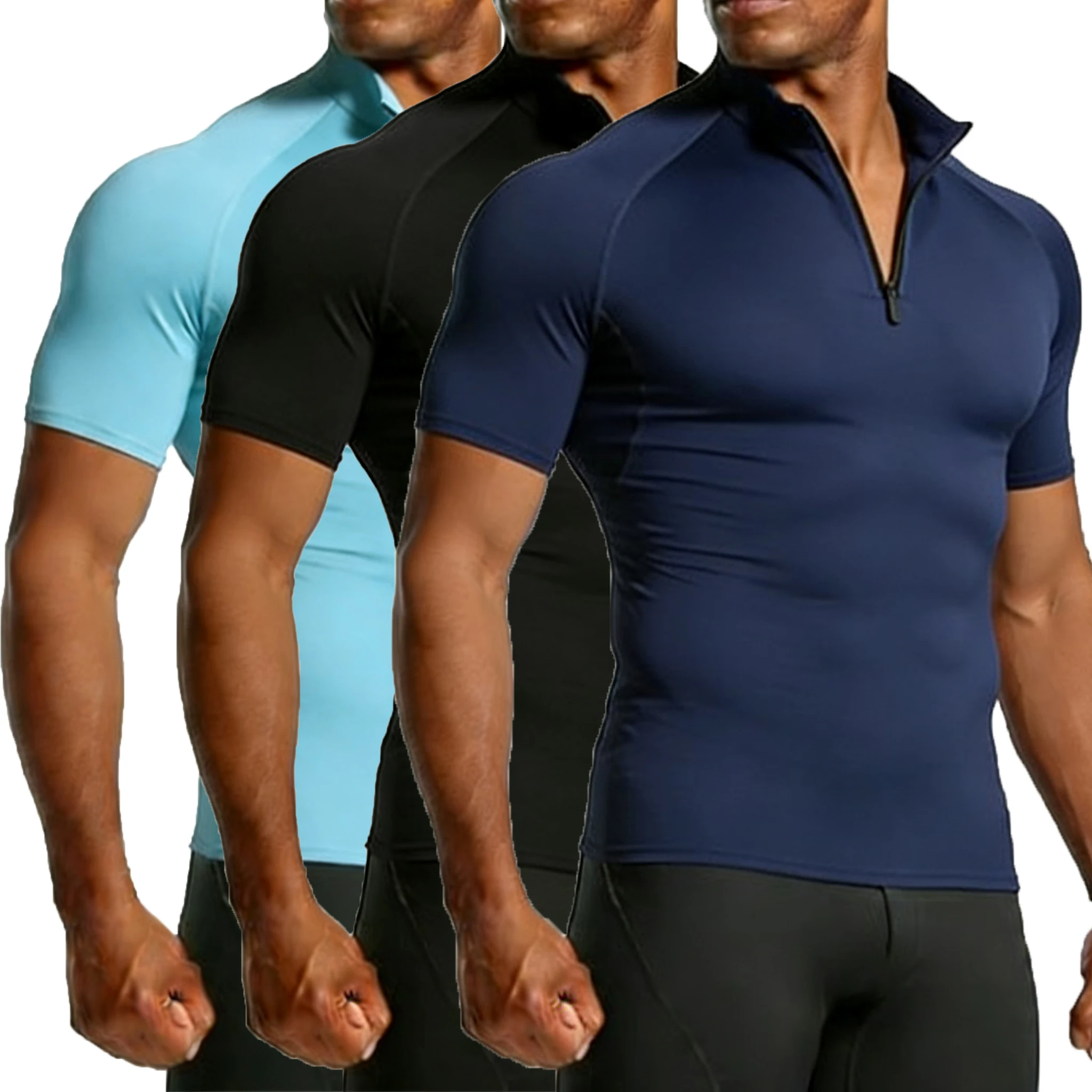 Men Running T Shirt Summer Short Sleeve Gym Fitness Tops Tee Compression Clothing Skinny Black Tights Training Sport T-Shirt Men
