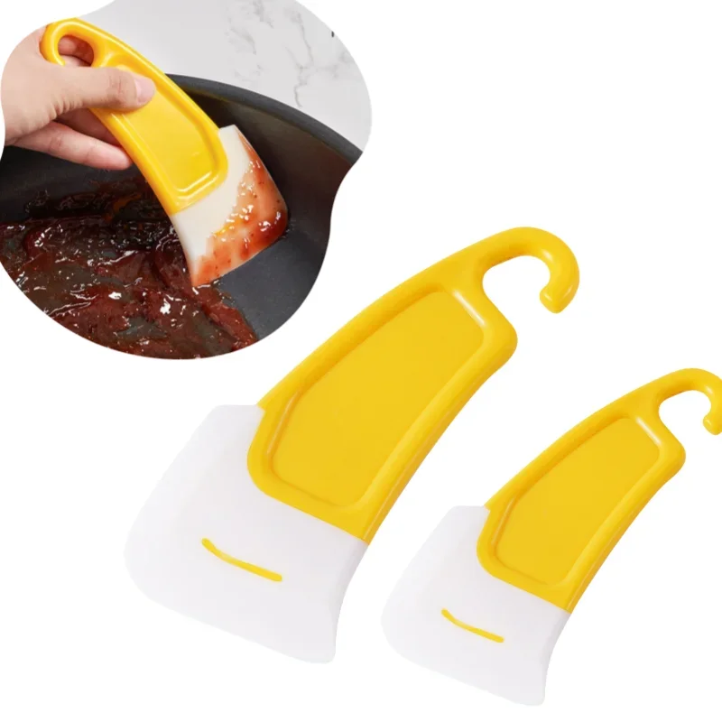 Cleaning Silicone Spatula Kitchen Scraper Soft Blade Scraper Brush Dirty Pan Pot Dishes Cleaner Tools Silicone Kitchen Utensils