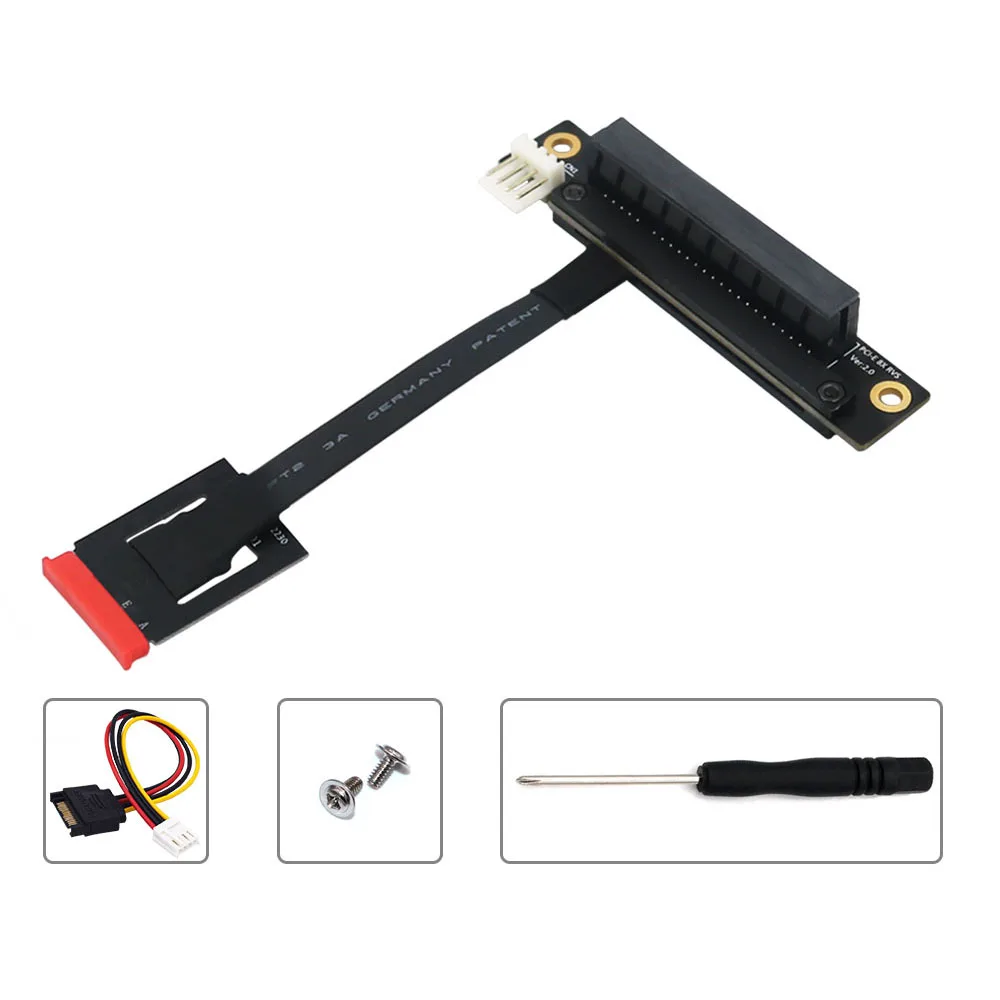 

Add On Card 270 Degree M.2 NGFF Dual Key A-E To PCI-E 8X Adapter Cable 4P FDD Power Connector M.2 Key AE to PCI Express X8 Riser