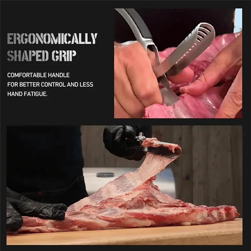 

A84E-Rib Skin Removal Tool Stainless Steel, Rib Membrane Remover, For BBQ Rib Skinner, Rib Prep Tool For BBQ Enthusiasts
