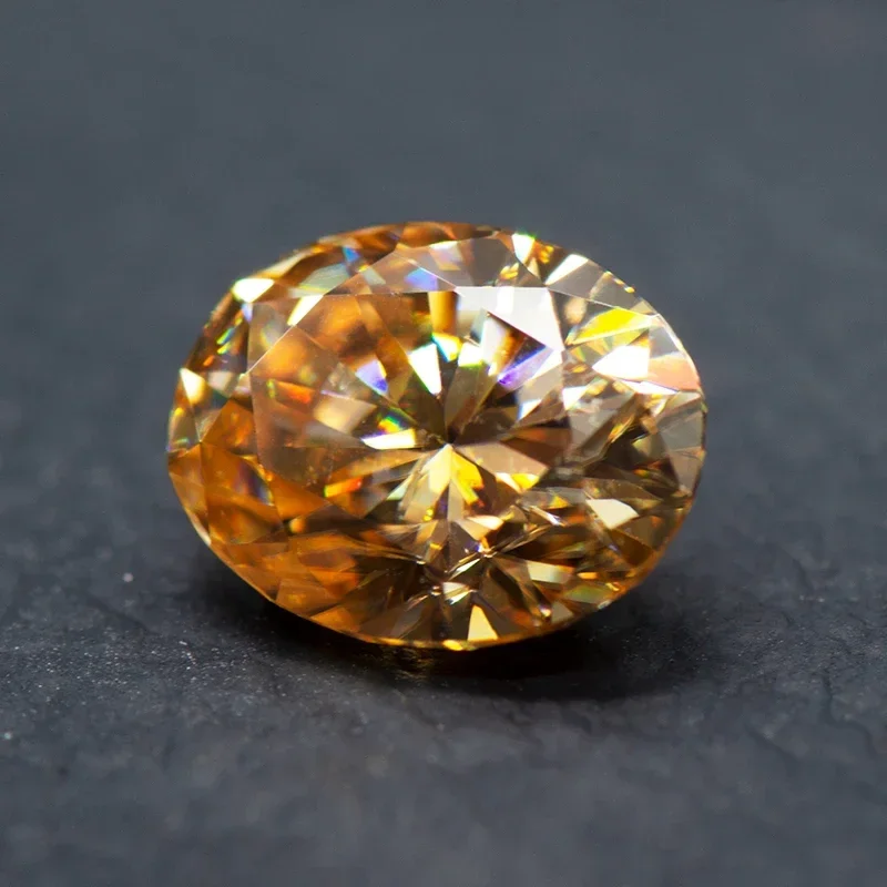 Pierre de moissanite taillée naravec certificat GRA, document de champagne, pierre précieuse créée en laboratoire, bijoux en diamant, matériaux exécutifs