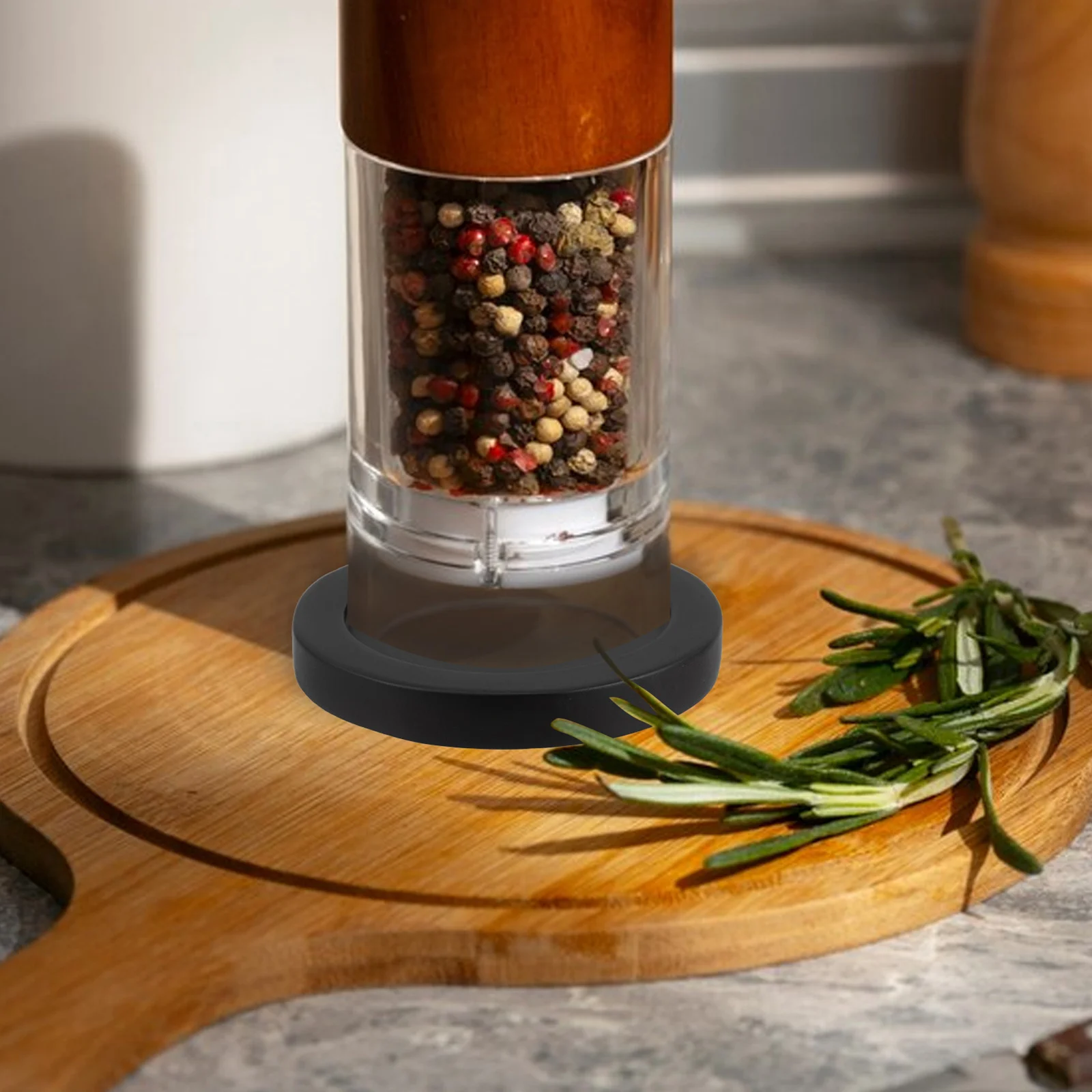 2 قطعة صينية طاحونة الفلفل والملح الخشبي: صينية عداد أنيقة لمطاحن التوابل وزجاجات الصلصة ومنظم طاولة الطعام في المطبخ #4