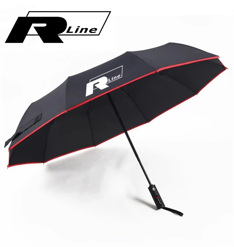 Paraguas plegable automático a prueba de viento para coche, parasol para Volkswagen R Line Golf GTI Scirocco Polo Passat R36 Jetta Touareg Tiguan