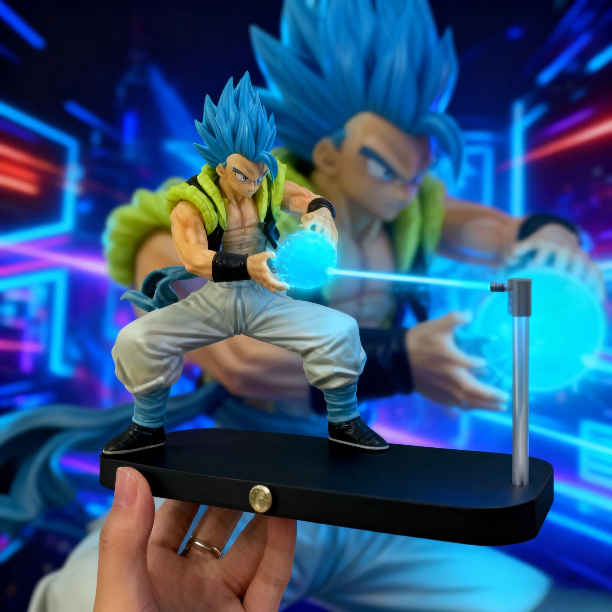 Nueva lámpara de mesa táctil magnética Dragon Ball Goku Kamehameha viene con personaje Vegeta, modelo creativo y fresco, decoración de muñecas, traje