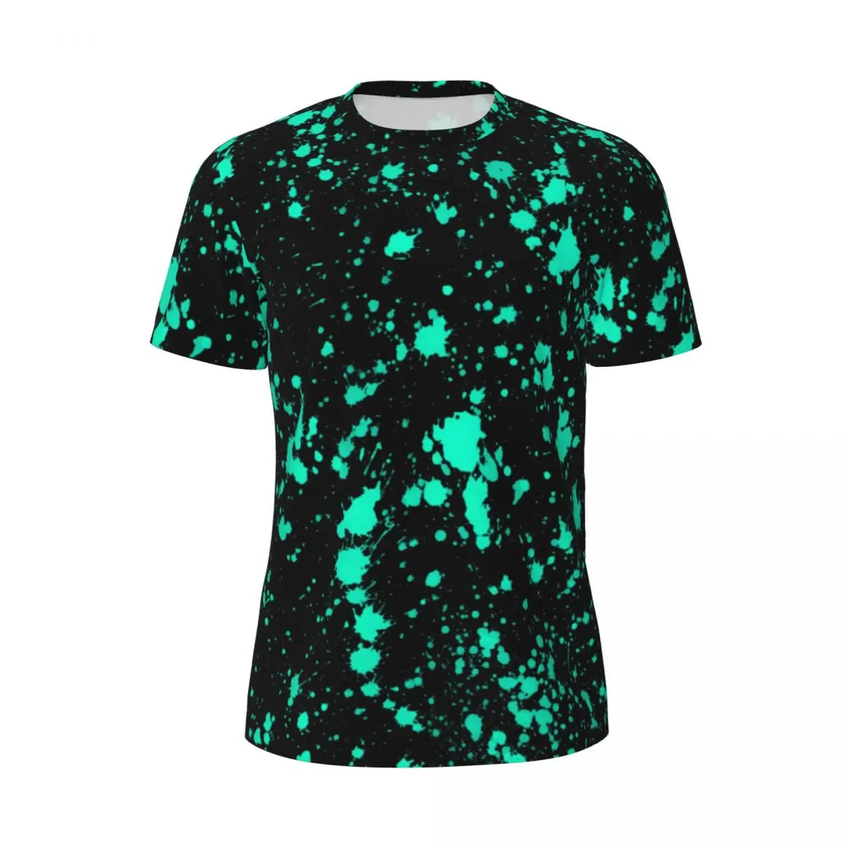 

Mint Paint Splatter T-Shirt Man Artistic Splash Vintage Gym T-Shirts Quick Dry Summer Fashion Tees Pattern Oversize Tops
