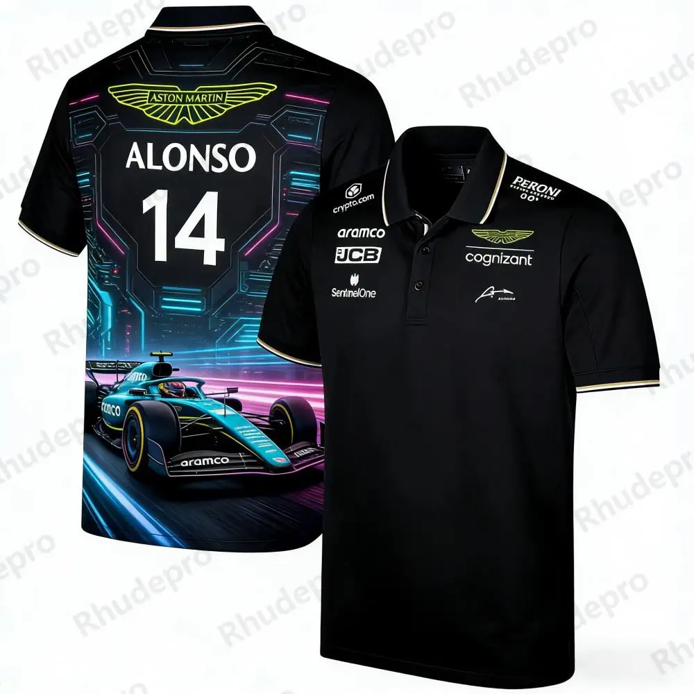 

Aston Martin 2026 Polo Shirt Fernando Alonso 14 TShirt Spanish Racers Team Racing Quick Drying Motorcycle Outdoor Jersey