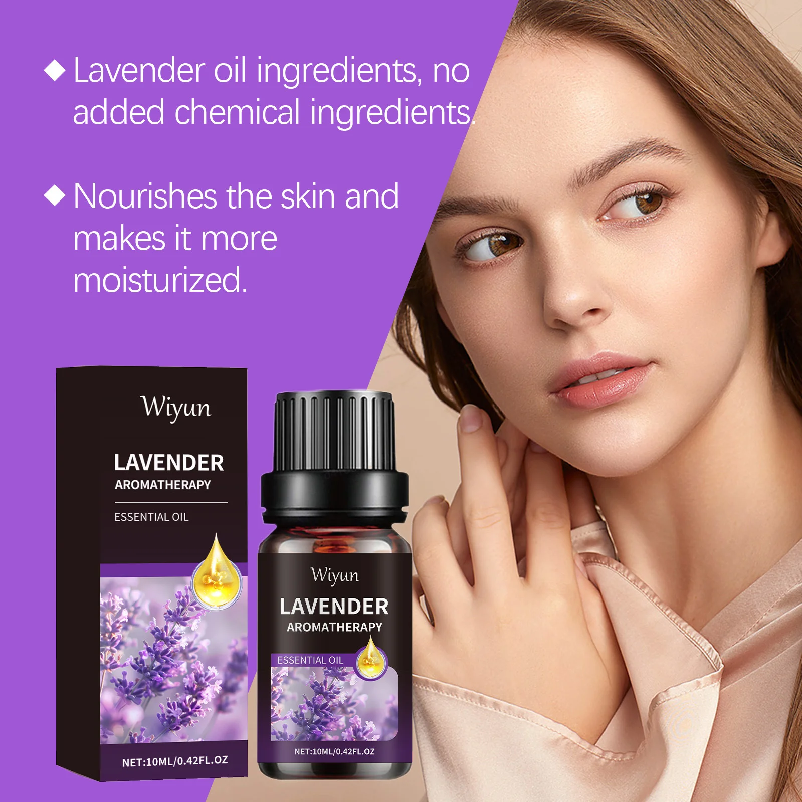 Lavendel Essentiële Olie Anti-kroezen Reparatie Beschadigd Haar Verbeteren Uitstraling Hydraterende Voedende Gezichtshuid Wimpergroei Serum