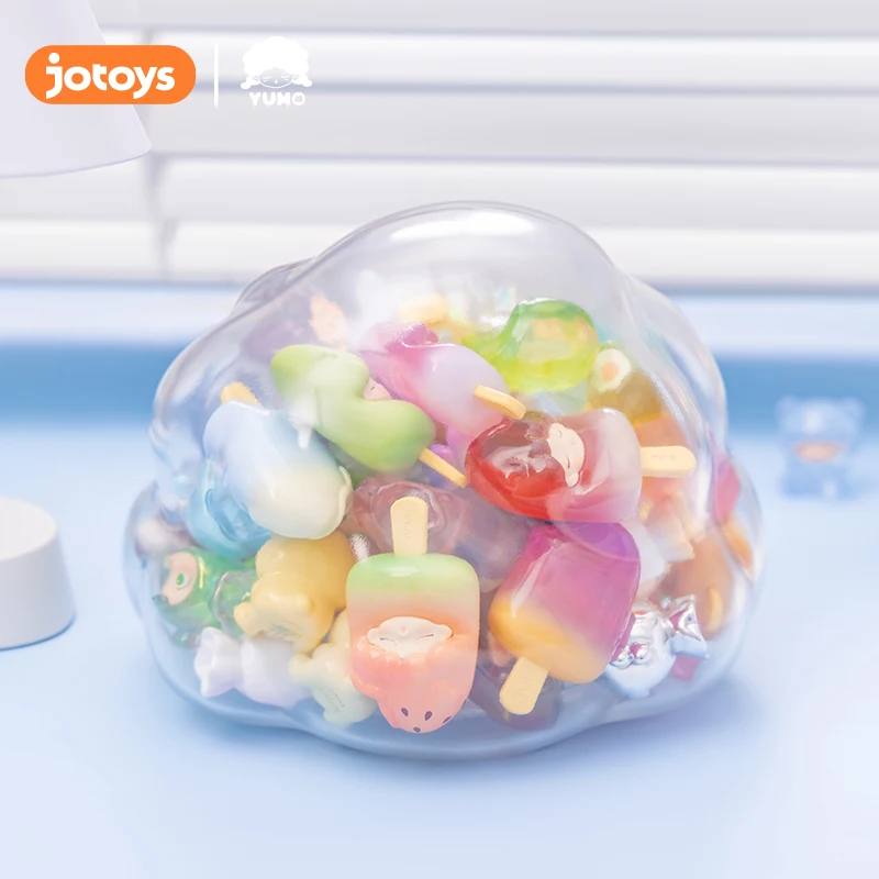 JOTOYS YUMO Cloud Vinyl Storage Jar Mini Figure antipolvere cornice trasparente Cute Anime Figure Desktop Ornaments Collection