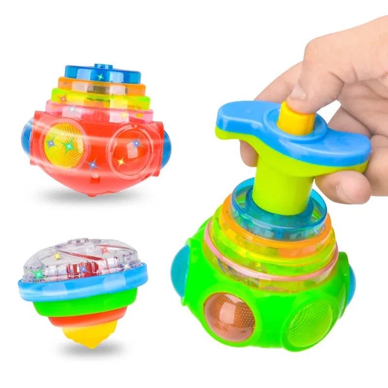 

Flashing Spinning Top Children Toys Gyro Toy Kids Piggy LED Music Gyroscope Launcher Rotating Toys Fun Birthday Party Gifts