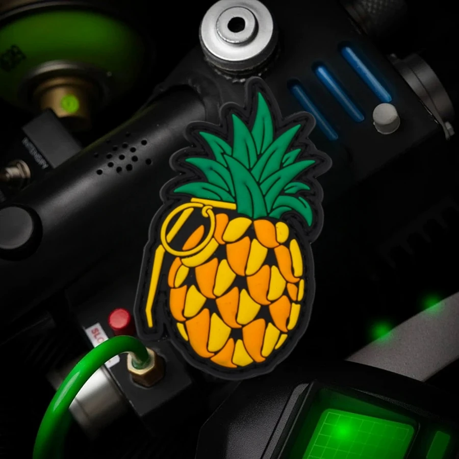 Grenade Pineapple Morale Badge Tactical Dog Night Vision PVC Hook Loop Patches Skeleton Duck Military Armband Backpack Sticker