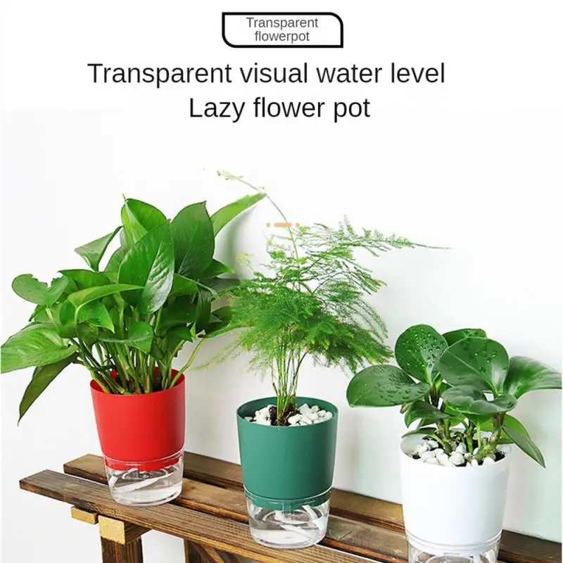 Automatic Watering Flower Pot Corrosion Resistant Succulent Plant Pot Reusable Double Layer Plants Basket Garden Supplies