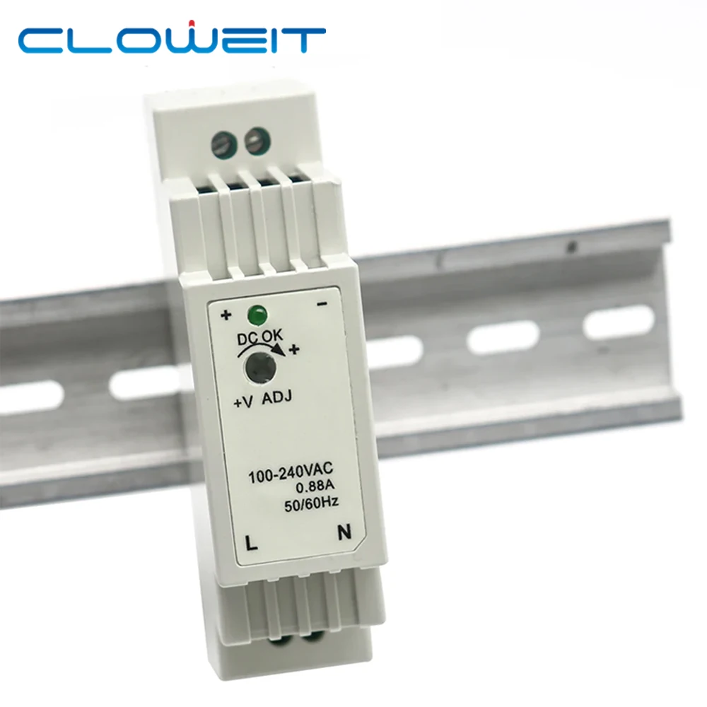 Cloweit DC 12V 24V Schaltnetzteil Schienentyp Kleines Volumen DR-15-0,63A 1,25A 5V 15V Transformator 15w