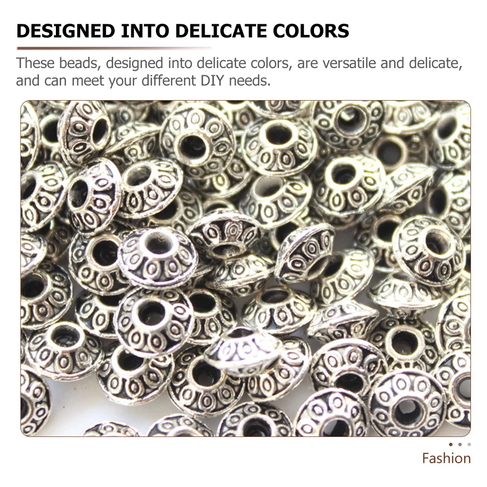 

1Set DIY Jewelry Making Beads Set Acrylic Round Loose Beads with Alloy Spacers for Necklace Bracelet Craft Decoration DIY