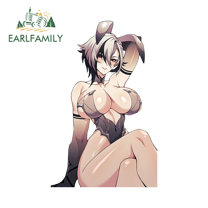 EARLFAMILY 13cm x 8.3cm Arlecchino Genshin Impact Car Stickers NSFW Huge Boobs Waifu Uniform Decal Hentai Waterproof Accessories