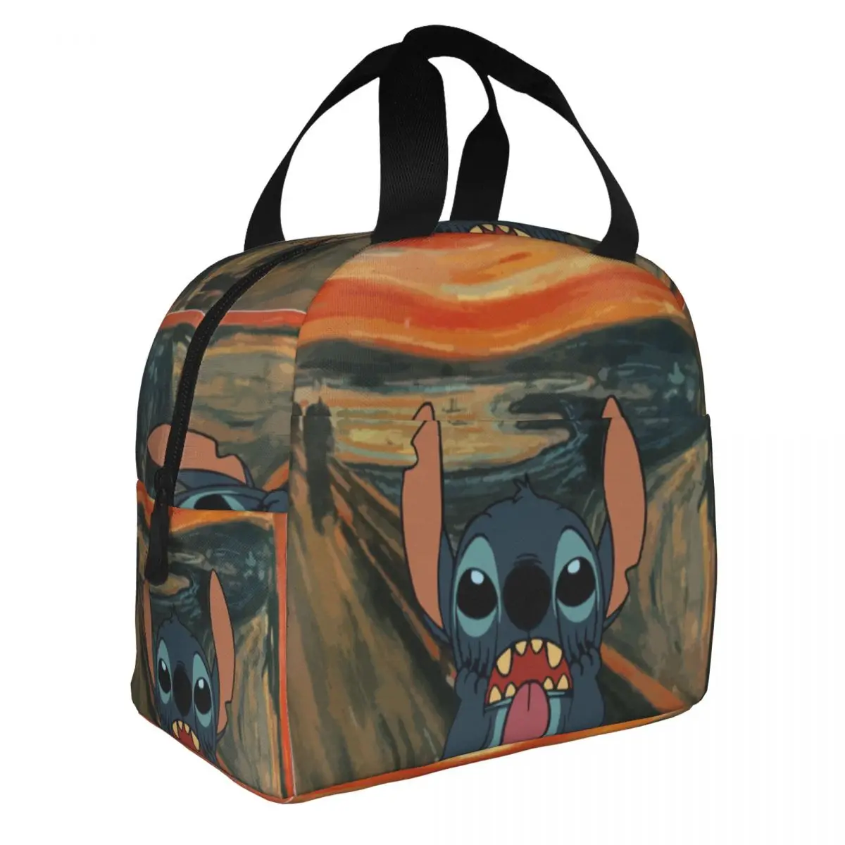 Stitch Lunch Bag Thermal Bag Lunch Container Lilo The Scream High Capacity Tote Lunch Box Food Storage Bags Beach Picnic