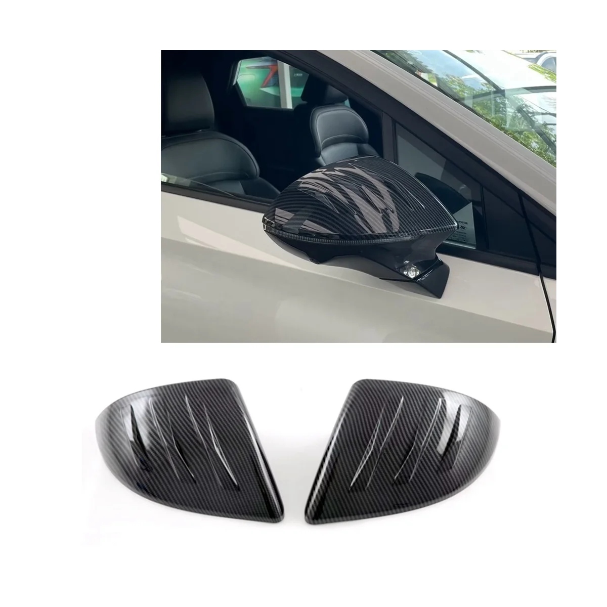 For MG 4 MG4 EV Mulan 2023 Car Rearview Mirror Cover Trim Protection Sticker Accessories - ABS Carbon Fiber