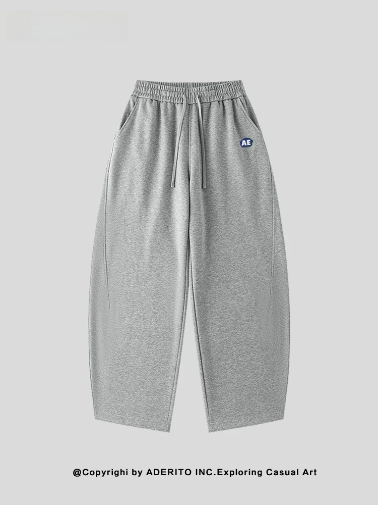 

Bla Loose Straight Leg Casual Pants Drapey Wide Leg Simple Sport Sle Heavyweight Comfortable Cotton Trousers for Men