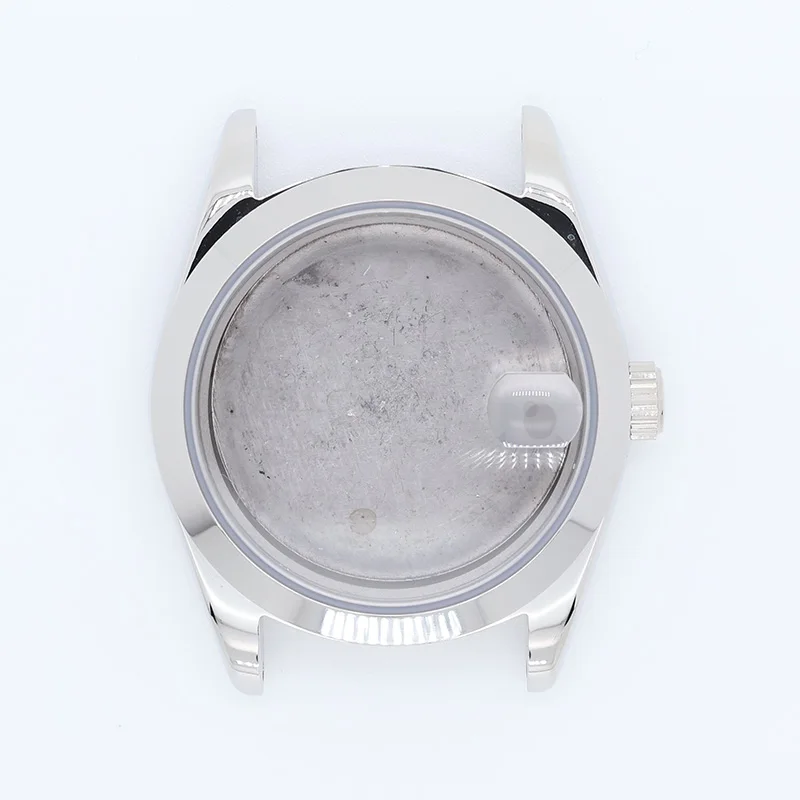 36MM Silver Datejust Watch Case with Sapphire Crystal NH35 Mechanical Movement for Mod Replacements