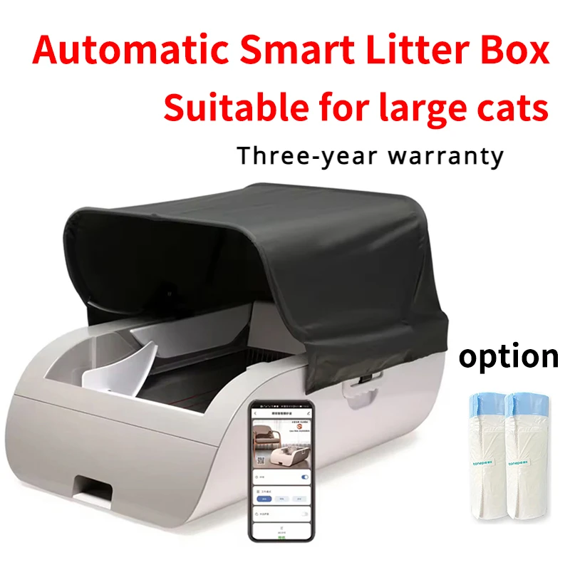 

Automatic Smart Cat Litter Box Self Cleaning Cat Toilet Deodorant Semi-closed Electronic Large Capacity Smart App CatToilet 2024