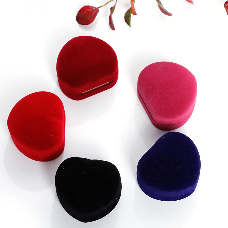 Wholesale 50pcs/Lot Ring Necklace Gift Packaging Storage Velvet Material Multi Size Multi Color Portable Jewelry Box