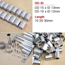 30-50 Stuks Aluminium Buis Od 15Mm Legering Buis 15Mm Buitendiameter Buismaat 15X13 15X12 Aluminium Holle Buis Lengte 10 20 30Mm