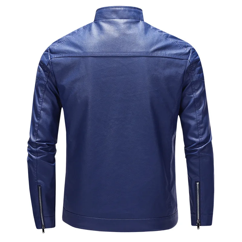 Pu Coat Men Coats Faux Leather Jackets Stand Collar Zipper Y2k Streetwear Jacket Zipper Splice Outerwear Motorcycle 2026 Spring view 4