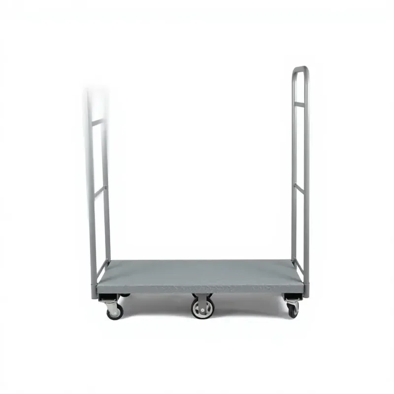 Heavy Duty Metal Shopping Cart with 4 or 5 Inch PU Wheels Waterproof Powder Coated Steel Frame Sturdy Platform for Warehouse