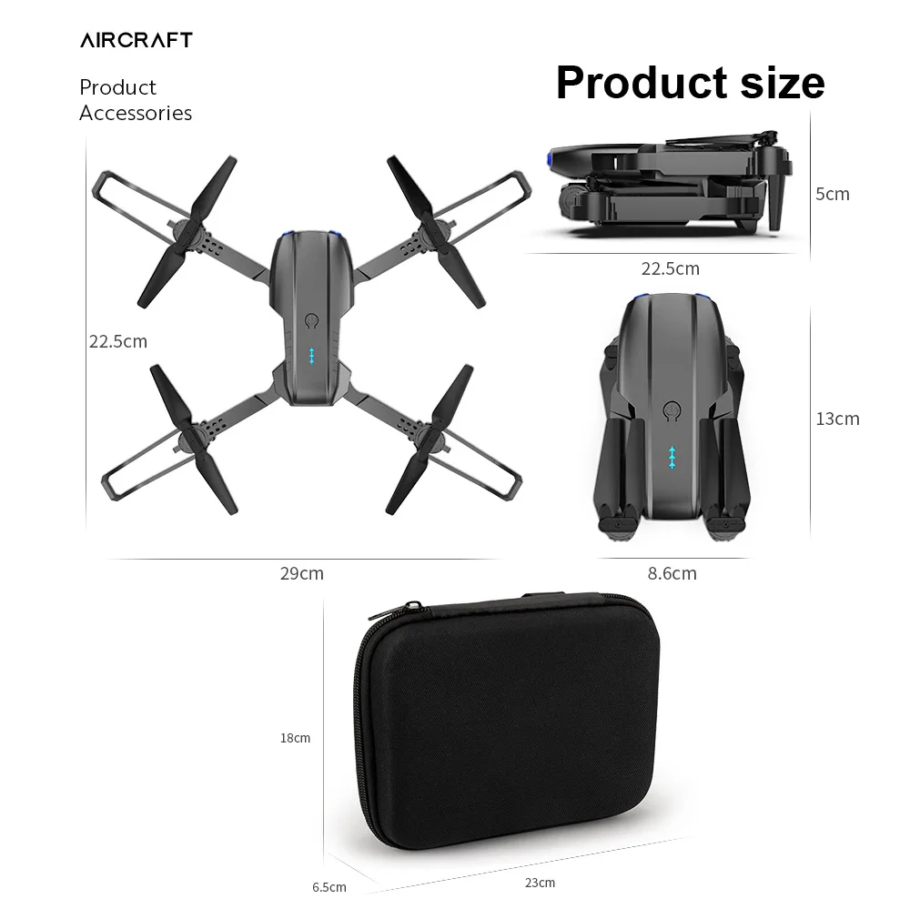 E99pro K3 faltbare Mini-Drohne – 4K HD Dual-Kamera RC Quadcopter mit Haltemodus, LED-Nachtlichter |   WiFi-Spielzeug für Luftaufnahmen
