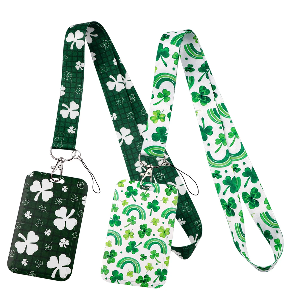 

Clover Style Lanyard Keychain ID Credit Card Cover Pass Mobile Phone Charm Neck Straps Badge Holder Key Holder