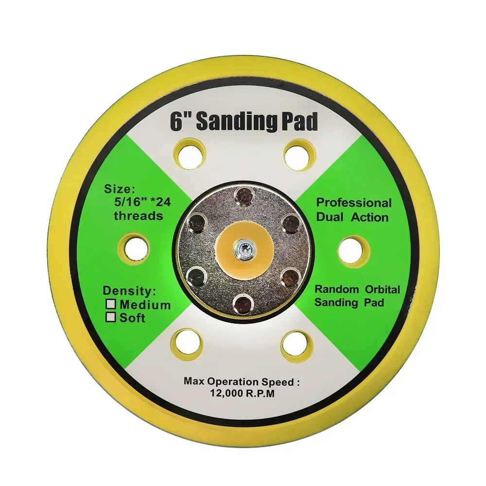 1PC 2-6 Inch Hook and Loop Backing Pad,Backing Plates for DA Air Random Orbital Sander,Air Sander Sanding Pad,M6 5/16"*24 Thread